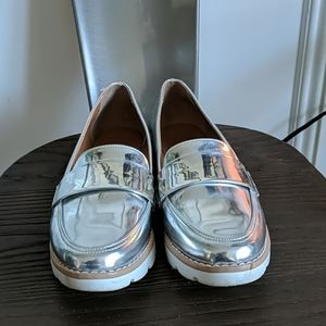 Silver Flat Shoes